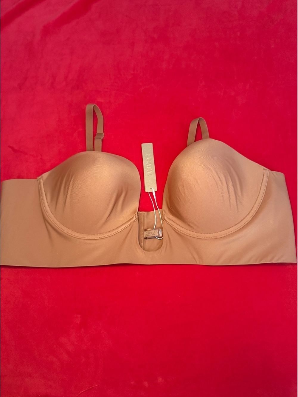 Skims Deep Plunge Shapewear Strapless Bra Color Bronze Size 4X